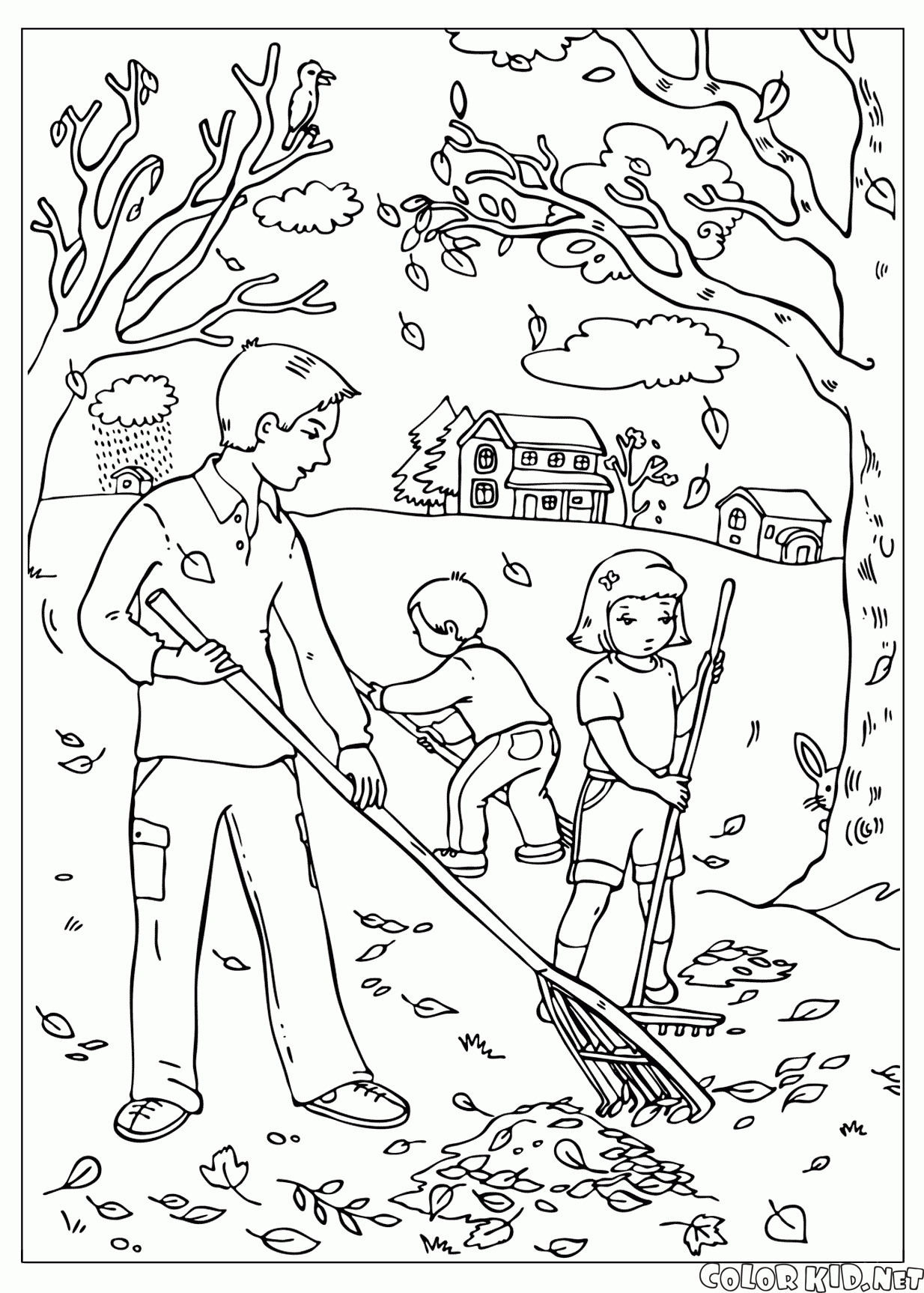 activity village coloring pages autumn trees - photo #23