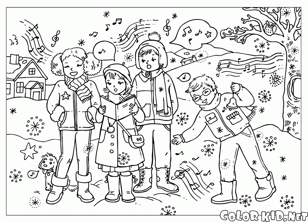 Çocuklar Noel şarkıları söylemeye