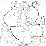 Baymax ve Hiro aşağı uçan