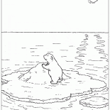 Bir buz parçası üzerine bir