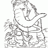 Bir buz kütlesi üzerinde Manny ve Sid