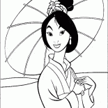 Mulan güneşten saklanıyor