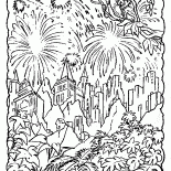 Şehrin üzerinde Fireworks