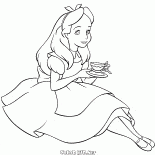 Onun elinde bir fincan Alice