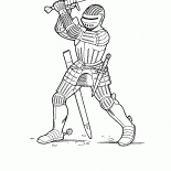 Bir iki elle kılıç ile Şövalye