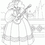 Bir gitar ile Prenses