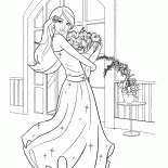 Barbie ve bir buket çiçek