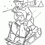 Sledding Çocuklar