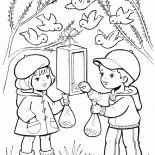 Kuş besleme Çocuklar