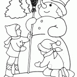 Çocuklar kardan adam şekil