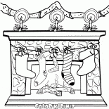 Şömine Noel çorap