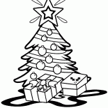 Bir yıldız ile Noel ağacı