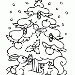 Noel ağacı ve sincaplar