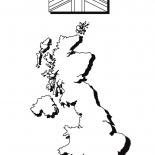 Harita ve İngiltere bayrağı